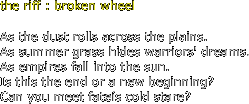 the riff : broken wheel