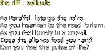 the riff : solitude