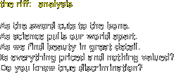 the riff:  analysis