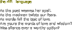 the riff:  language