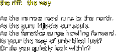 the riff:  the way