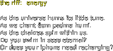 the riff:  energy