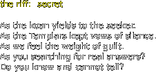 the riff:  secret