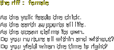 the riff :  female